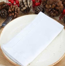 Hemstitch Napkins — White
