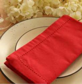Hemstitch Napkins — Red
