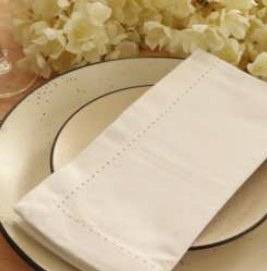 Hemstitch Napkins — Cream