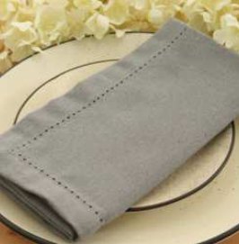 Hemstitch Napkins — Grey