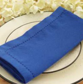 Hemstitch Napkins — Royal Blue