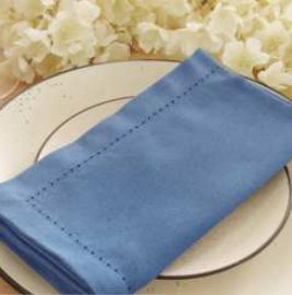 Hemstitch Napkins — Light Blue