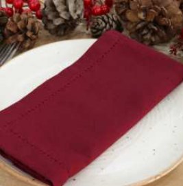Hemstitch Napkins — Burgundy