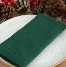 Hemstitch Napkins — Forest Green