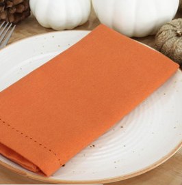 Hemstitch Napkins — Orange