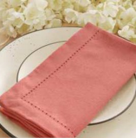 Hemstitch Napkins — Peach