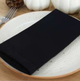 Hemstitch Napkins — Black