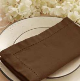 Hemstitch Napkins — Brown