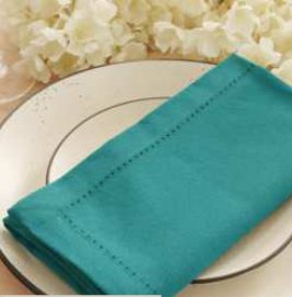 Hemstitch Napkins — Teal Green