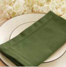 Hemstitch Napkins — Sage Green