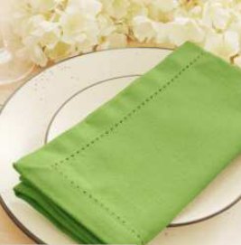 Hemstitch Napkins — Apple Green