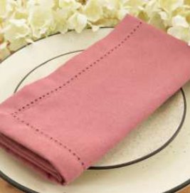 Hemstitch Napkins — Dusky Rose