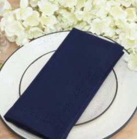 Hemstitch Napkins — Navy Blue