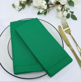 Hemstitch Napkins — St.Patrick’s Green