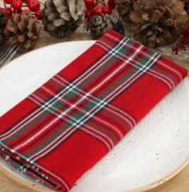 Tartan Plaid Napkins — Red And Green