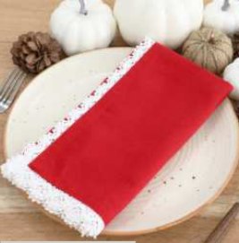 Cocktail Hemstitch Napkins — Red