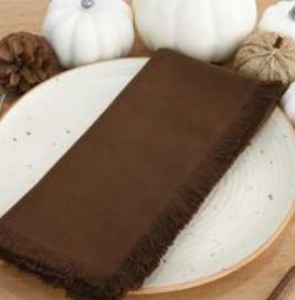 Fringe Napkins — Brown