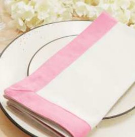 Solid Napkin · Edge Solid — Blush Pink/White
