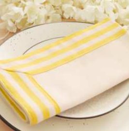 Solid Napkin · Edge Stripe — Yellow/White