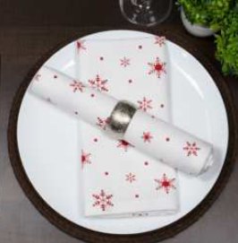 Printed Napkins · Halloween — Red/White