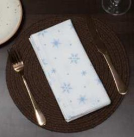Printed Napkins · Halloween — Blue/White