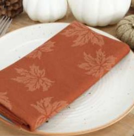 Fall / Autumn Leaves Printed Napkins — Rust/Royal Rust