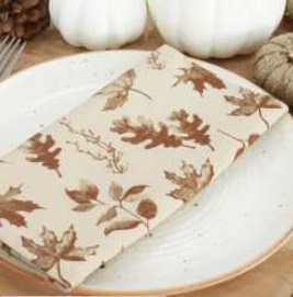 Fall / Autumn Leaves Printed Napkins — Orange/Green/Yellow/Brown