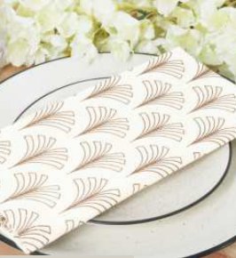 Summer Printed Napkins — Brown/Cream (Lumine)