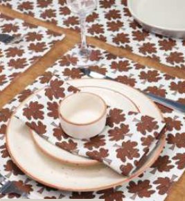 Printed Cloth Napkins — Fall Maze