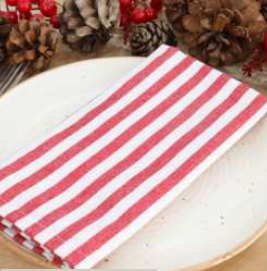 Striped Cloth Napkins — Red/White