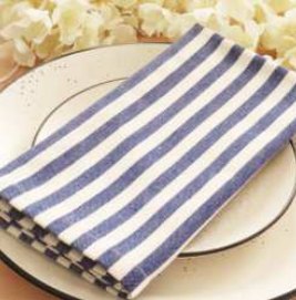 Striped Cloth Napkins — Blue/White