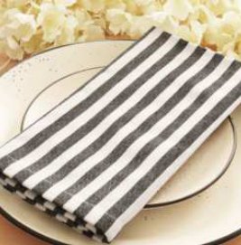 Striped Cloth Napkins — Black/White