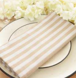 Striped Cloth Napkins — Beige/White