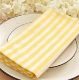 Striped Cloth Napkins — Yellow/White