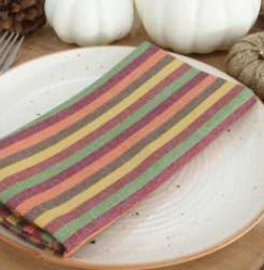Striped Cloth Napkins — G.Yellow/Rust/Mint Green/