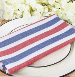 Striped Cloth Napkins — Red/Blue/White