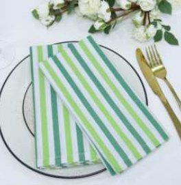 Striped Cloth Napkins — St.Patrick’s Green