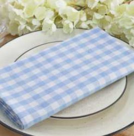 Mini Gingham Check Napkins — Sky Blue / White