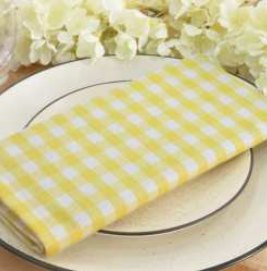 Mini Gingham Check Napkins — Yellow / White