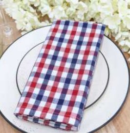Mini Gingham Check Napkins — Red / Blue/White