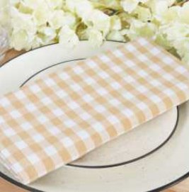 Mini Gingham Check Napkins — Beige / White