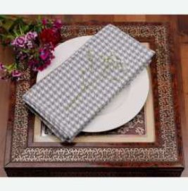 Houndstooth Napkins — Ash Grey/White