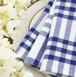 Homestead Plaid Napkins — Blue/White