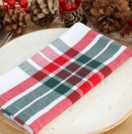 Homestead Plaid Napkins — Red/Green/White