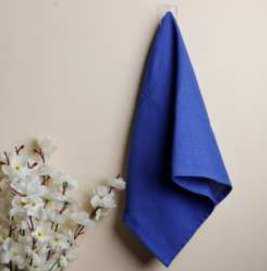 Waffle Kitchen Towel · Solid — Blue