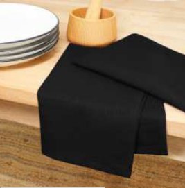 Waffle Kitchen Towel · Solid — Black