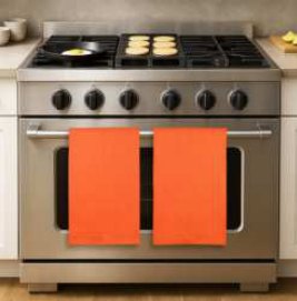 Waffle Kitchen Towel · Solid — Orange