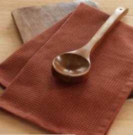 Waffle Kitchen Towel · Solid — Rust