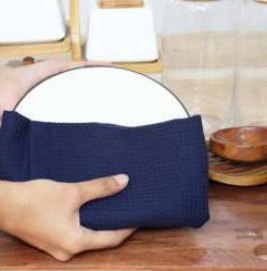Waffle Kitchen Towel · Solid — Navy Blue