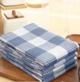 Waffle Kitchen Towel · Checked — Smoky Grey/White